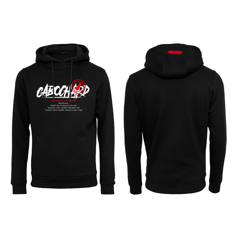 Rappeur 25g sweat à capuche hoodie cabochard certifié noir