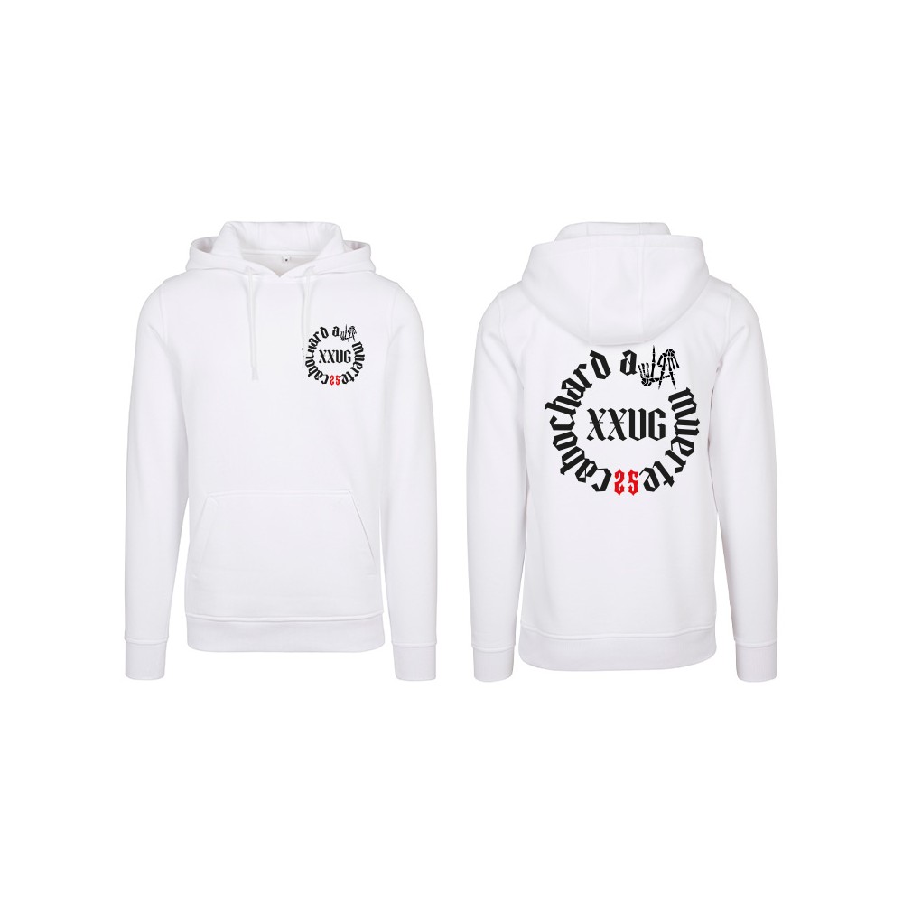 Rappeur 25g sweat capuche hoodie cabochard a la muerte blanc