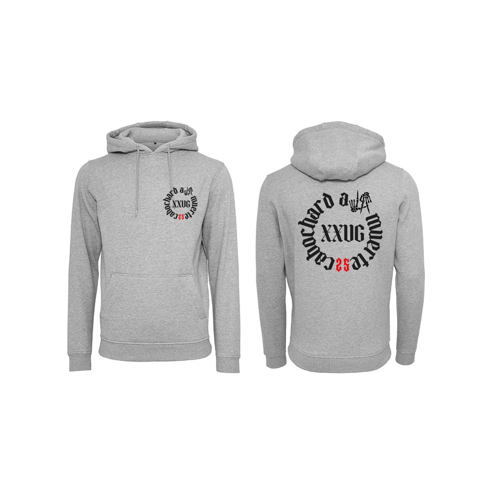 Rappeur 25g sweat capuche hoodie cabochard a la muerte gris chiné