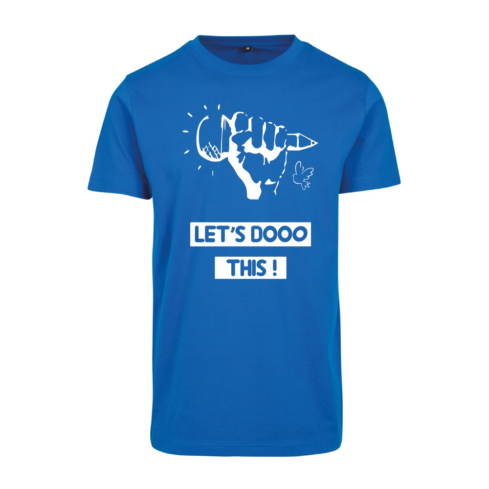 tee shirt let's dooo this bleu comportent un micro et son slogan id visualiz shop